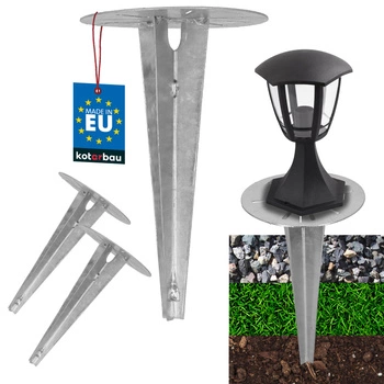 Základňa pre záhradné svietidlá zapustená do zeme kotva 190 mm sada 2 ks.