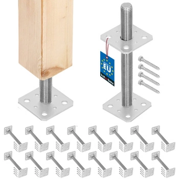 Podstavec stĺpa skrutkovací nastaviteľný tyč m24 80x80x250 mm sada 16 ks.