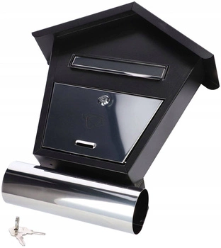 Poštová schránka oceľová C4 trubka na listy noviny - Farba čierna