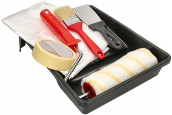 Maliarska súprava štetec tmel valček fólia zásobník páska - 6 prvkov