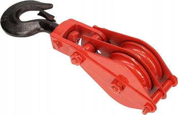 Blok s dvojitou konštrukciou lanovej kladky so 100 mm kladkou