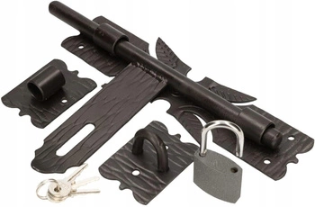 Kovaná dverová skrutka 250 mm s visiacim zámkom