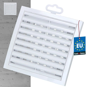 Uzavretá ventilačná mriežka s mriežkou 150x150mm - Biela farba