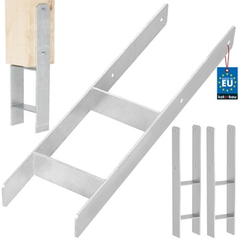 Základňa stĺpika h na zamurovanie pozinkovaná strieborná 150 mm sada 2 ks.