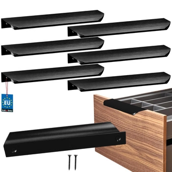 Úchyt nábytkový hliníkový čierny mat 160/180 mm sada 6 ks.