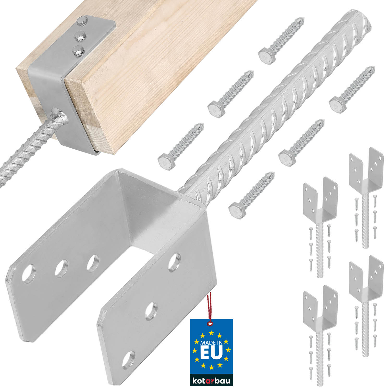 Základňa stĺpa s osadzovacou tyčou 60 mm sada 4 ks.