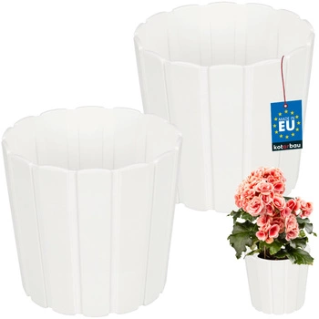 Plastový kvetináč na kvety biely 17cm sada 2 ks.
