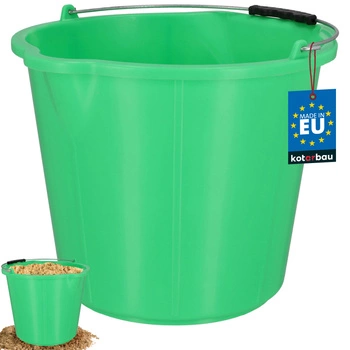 Vedro s výpustou a lievikom 15 l stavebné strong - Farba zelená