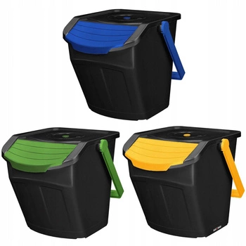 Odpadkový kôš 25 l s rukoväťou sada 3 ks.