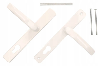 Kľučka dverí biela s dlhým ramenom 92 vložka