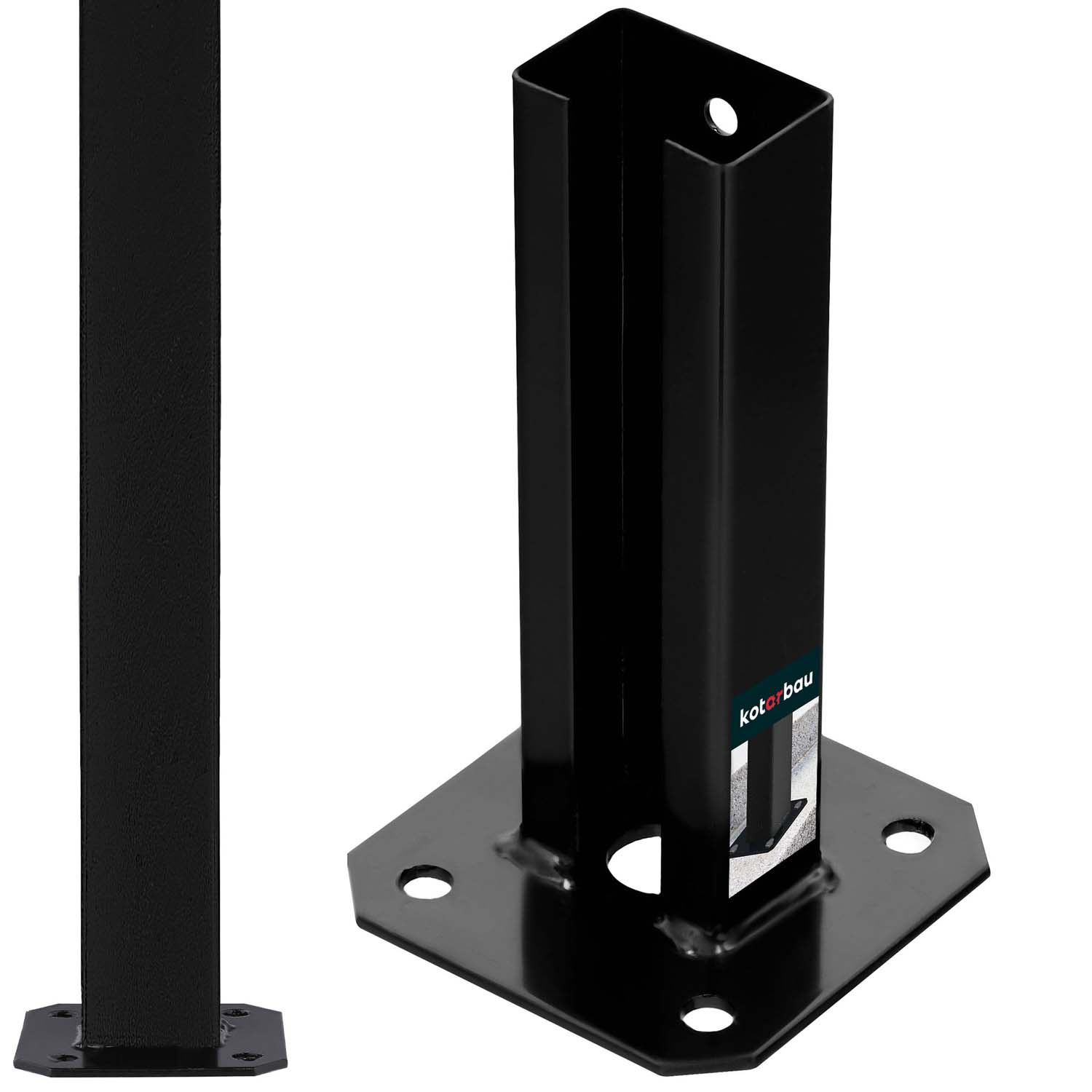 Pólová základňa priskrutkovaná čierna 60x40 mm