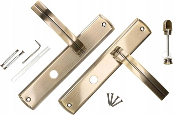 Dverová kľučka s blokádou WC dlhý štít patina 72 mm - Farba patina