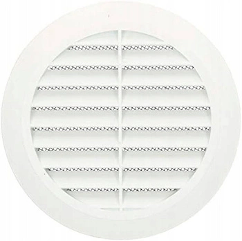 Okrúhla vetracia mriežka so sieťkou biela 125 mm