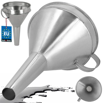 Pozinkovaný kovový lievik so sitkom na olej palivo 17 cm