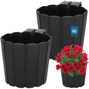 Kvetináč balkónový biely na zábradlí 200 MM Sada 2 ks..