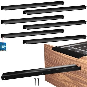 Úchyt nábytkový hliníkový čierny mat 320/340 mm sada 6 ks.