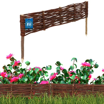 Prútený záhradný plot riadený palisáda lemovanie 60x10 cm
