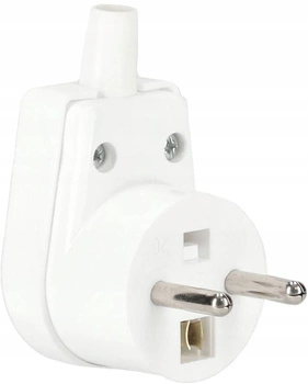 Uholník konektor, rozoberateľný, uzemnenie, zástrčka 16A - Farba biela