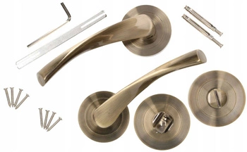 Sada dverových kľučiek 110 mm patina znak