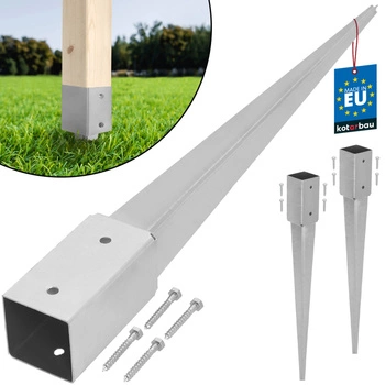 Základňa stĺpa poháňaná kotva zem oceľ 50x50x600 mm sada 2 ks.