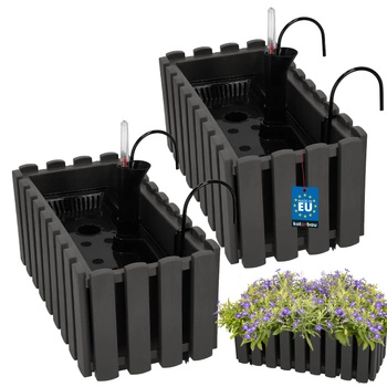 Kvetináč balkónový šedý na zábradlí 400 MM Sada 2 ks..