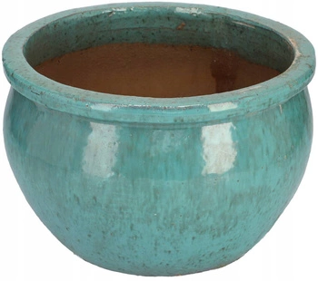 Kvetináč keramický obal pr. 34 glazúrovaný - Farba tyrkysová