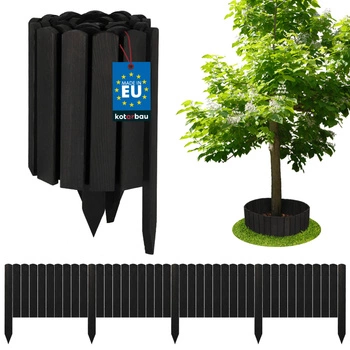 Záhradný plot palisádový drevený obrubník poháňaný antracit 200x30 cm