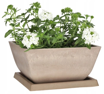 Kompozitný kvetináč s podstavcom 127 mm béžový