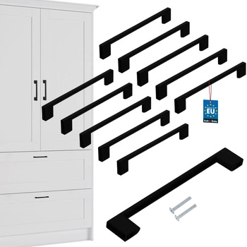 Nábytková úchytka klasická moderná čierna matná 160 mm sada 10 ks.