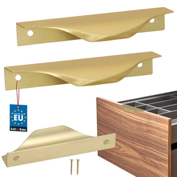 Hranatá nábytková úchytka moderná hliníková zlatý matný 96 mm sada 2 ks.