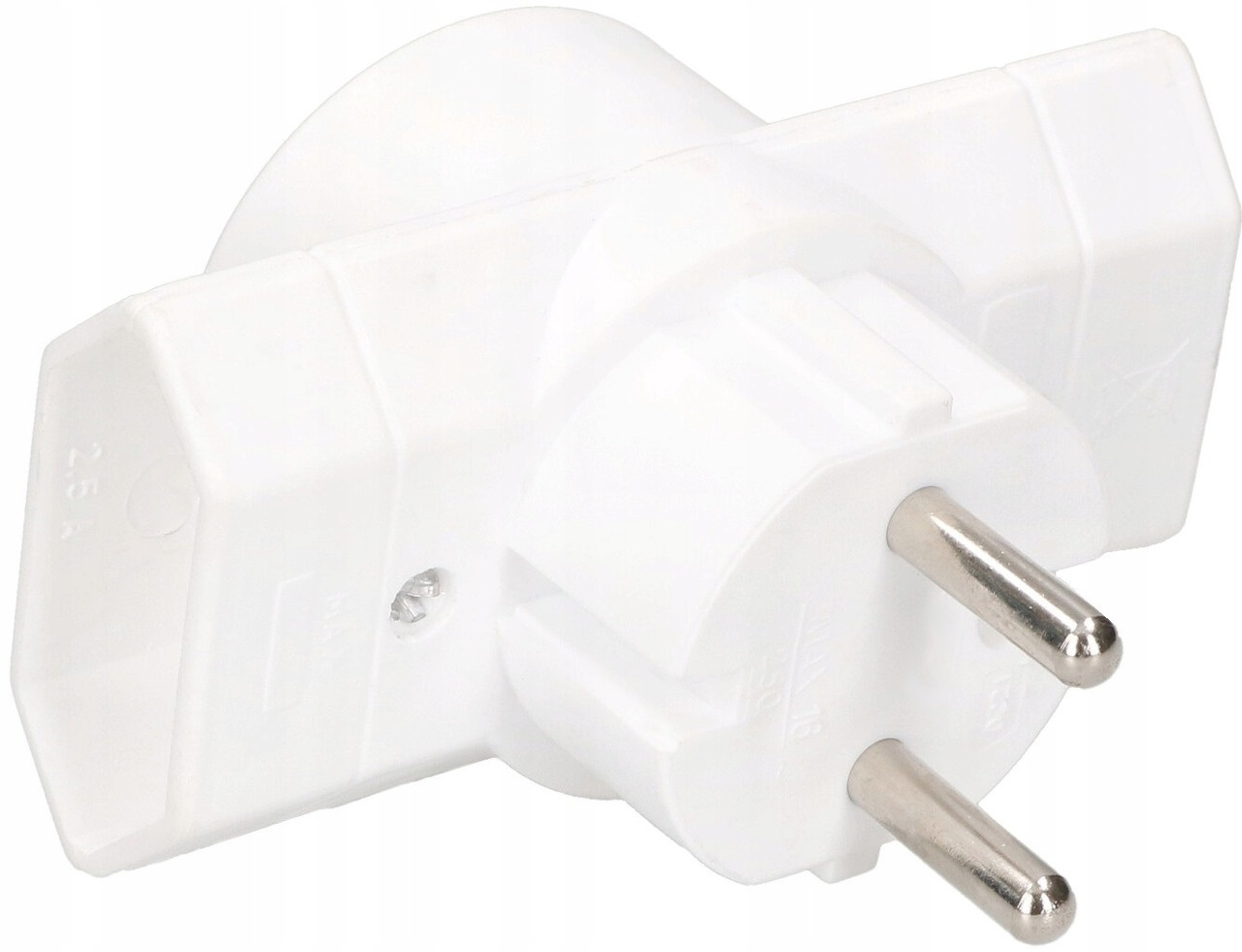 Trojpriestorový rozdvojovač zásuviek b/u - Farba biela