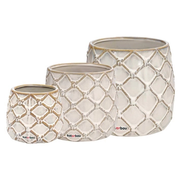 Keramický hrniec ananás sada 3 ks.