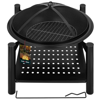 Záhradný krb s oceľovým roštom 58x58x55 cm