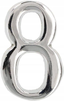Číslo domu "8" číslo dverí 5 cm chróm