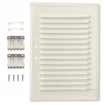 Ventilačná mriežka kovová pre krb 14x21 s háčikmi - Farba biela