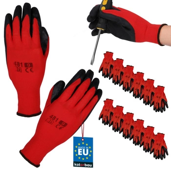 Pracovné rukavice dragon protišmykové latex veľkosť 9 sada 12 ks.