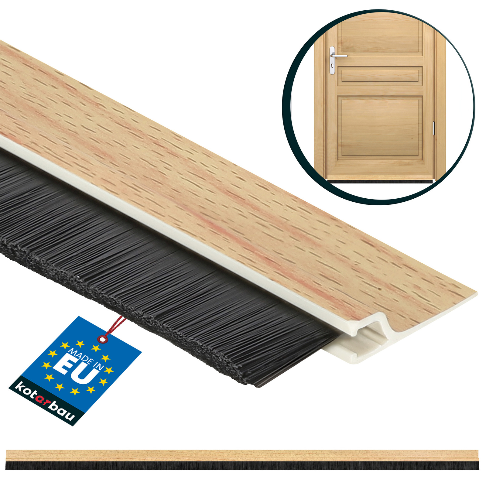 Tesniaca lišta na dvere s tesnením dub 1 m