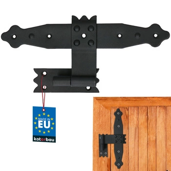 Záves pre okenice altánok stredový oceľový retro čierny 240 mm