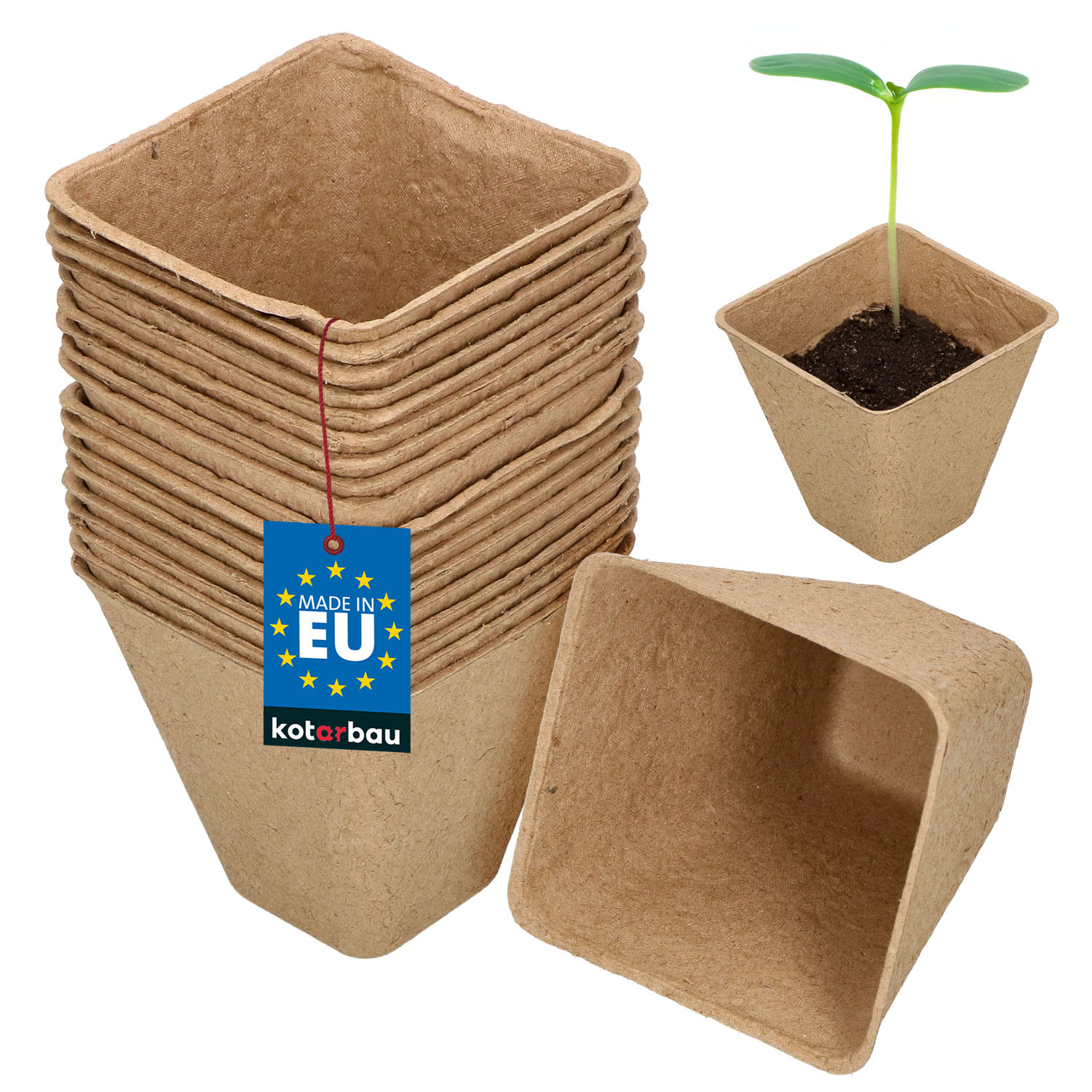 8 cm rašelinové kvetináče na sadenice - 18 ks.