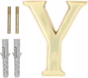 Písmeno "y" pre výšku domových dverí z mosadze 10 cm