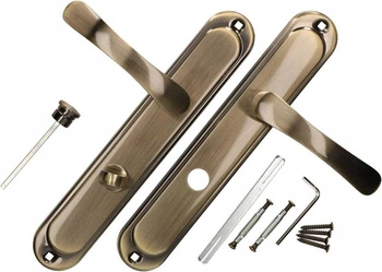 Dverová kľučka patina 90 mm dlhý štít zámok WC – Farba patina