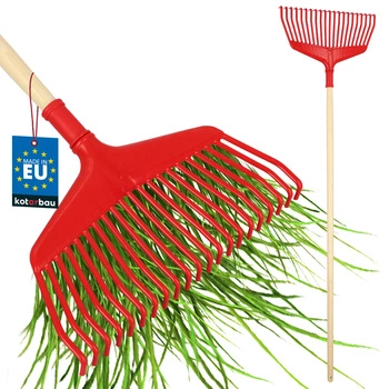 Hrable na lístie 38 cm s lakovanou drevenou násadou 1,5 m