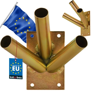 Zlatý trojitý nástenný držiak vlajky