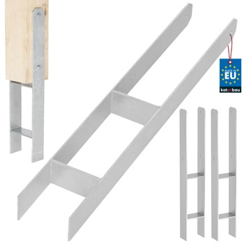 Základňa stĺpika h na zamurovanie pozinkovaná strieborná 90 mm sada 2 ks.