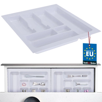 Organizér na príbory vložka do kuchynskej zásuvky biely 49x43 cm