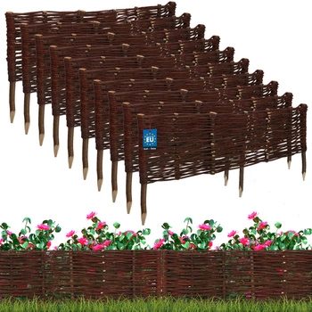 Prútený záhradný plot riadený palisáda lemovanie 100x30 cm sada 10 ks.