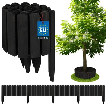 Záhradný plot palisádový drevený obrubník poháňaný antracit 200x20 cm