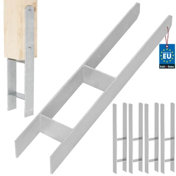 Základňa stĺpika h na zamurovanie pozinkovaná strieborná 100 mm sada 4 ks.