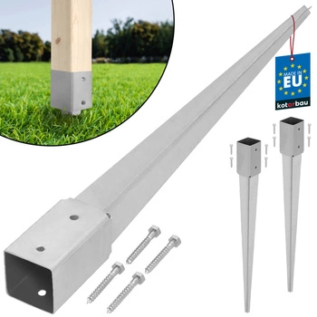 Základňa stĺpa poháňaná kotva zem oceľ 70x70x750 mm sada 2 ks.