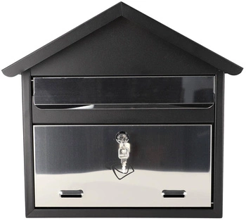 Čierna poštová schránka na noviny 370x343 oceľová poštová schránka